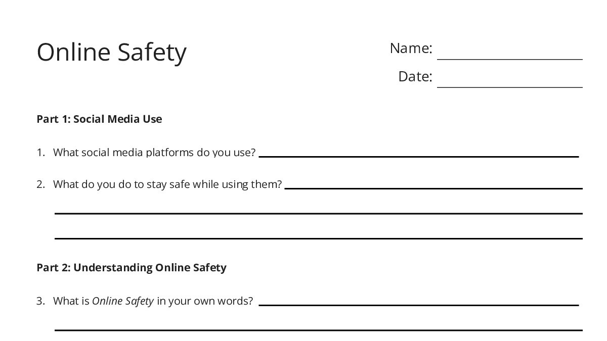 Online Safety - My Worksheet Maker: Create Your Own Worksheets
