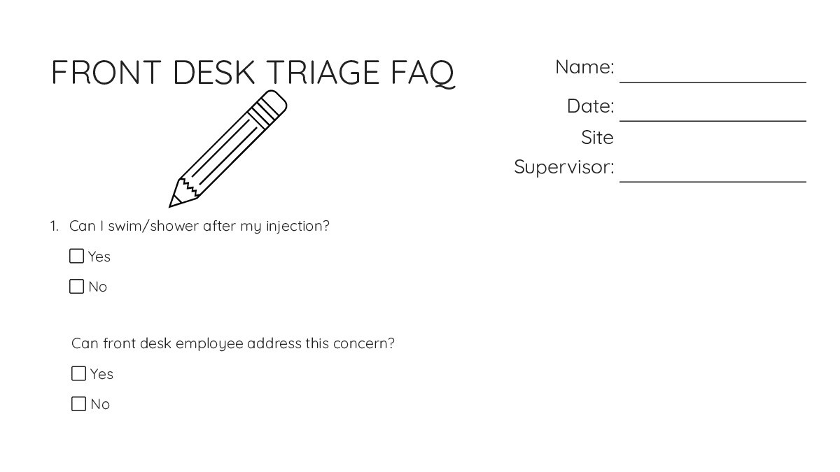 FRONT DESK TRIAGE FAQ - My Worksheet Maker: Create Your Own Worksheets