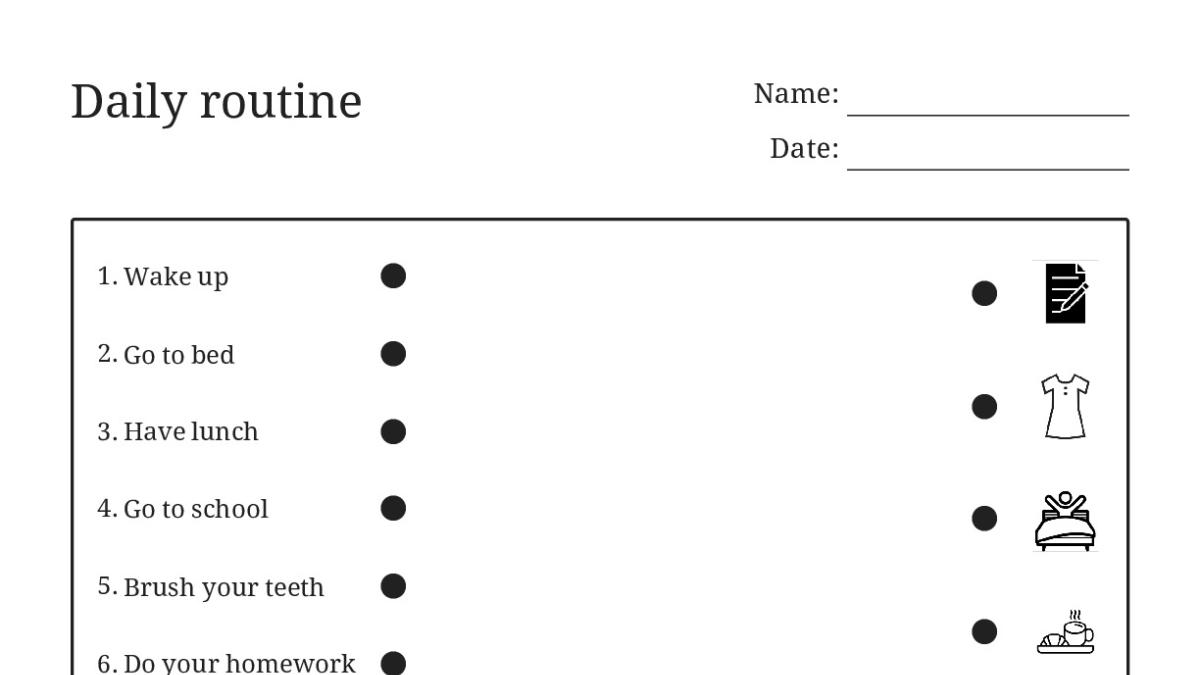 Daily routine - My Worksheet Maker: Create Your Own Worksheets