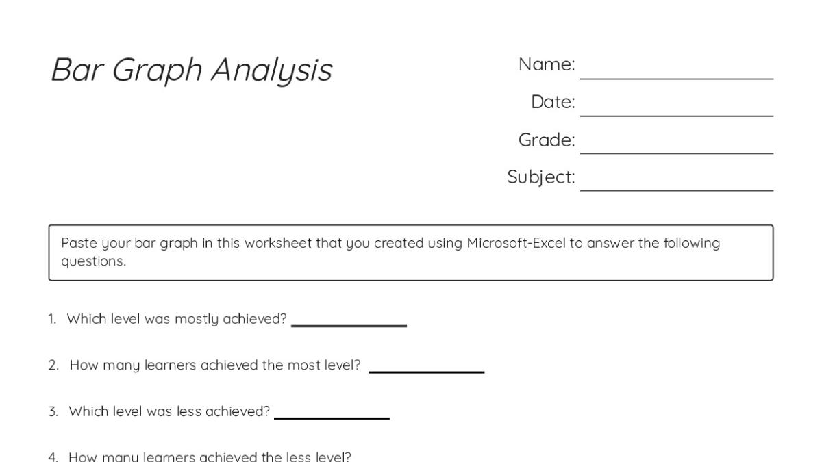 Bar Graph A﻿nalysis - My Worksheet Maker: Create Your Own Worksheets
