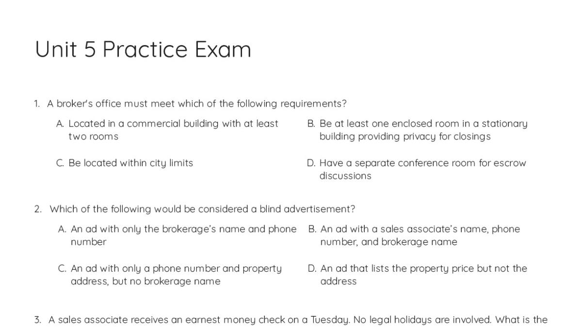 Unit 5 Practice Exam - My Worksheet Maker: Create Your Own Worksheets