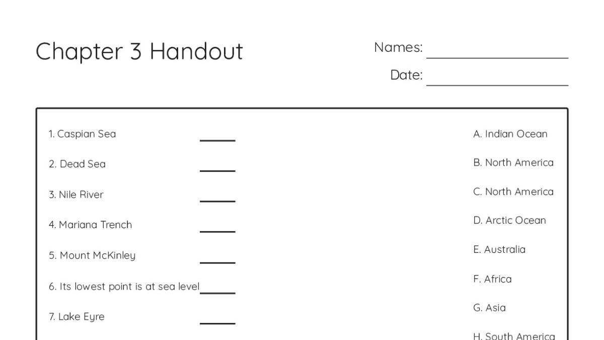 Chapter 3 Handout - My Worksheet Maker: Create Your Own Worksheets