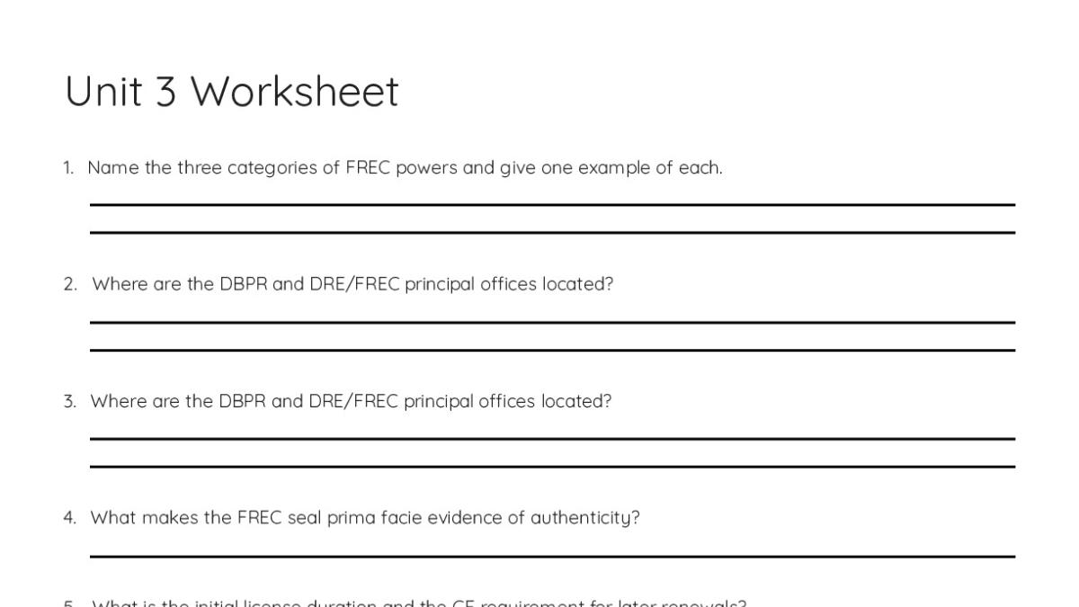 Unit 3 Worksheet - My Worksheet Maker: Create Your Own Worksheets