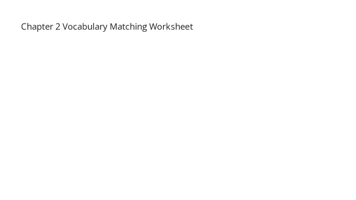 Chapter 2 Vocabulary Matching Worksheet - My Worksheet Maker: Create ...