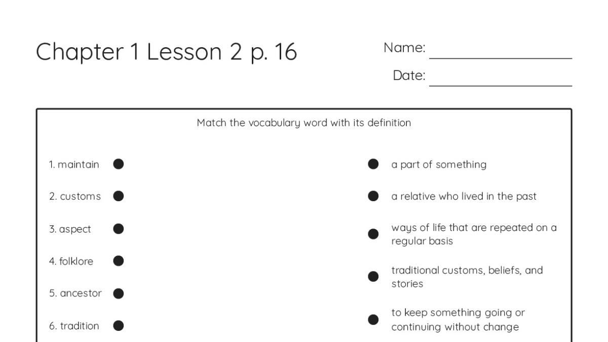 Chapter 1 Lesson 1 Chapter 1 Lesson 2 p. 16 - My Worksheet Maker: Create Your Own Worksheets