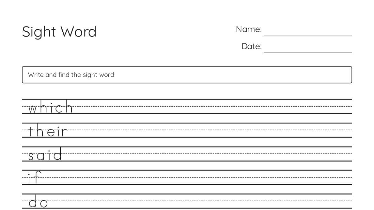 Sight Word - My Worksheet Maker: Create Your Own Worksheets