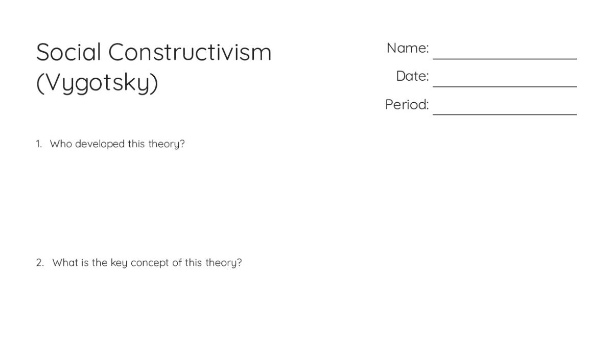 Social Constructivism (Vygotsky) - My Worksheet Maker: Create Your Own ...