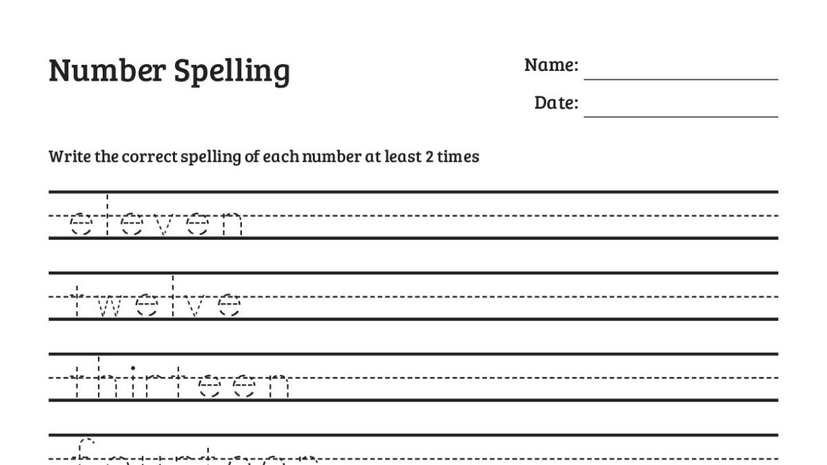 Number Spelling - My Worksheet Maker: Create Your Own Worksheets