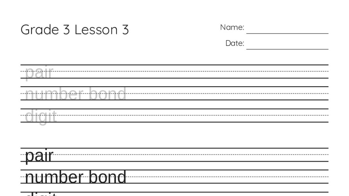 Grade 3 Lesson 3 - My Worksheet Maker: Create Your Own Worksheets