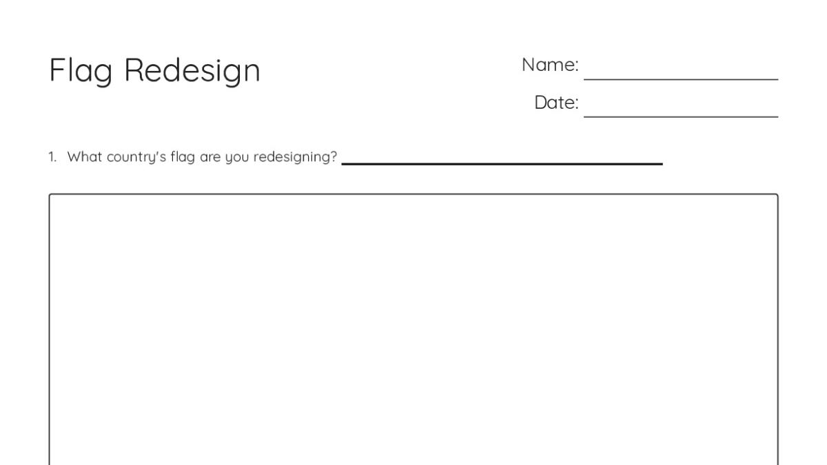 Flag Redesign - My Worksheet Maker: Create Your Own Worksheets