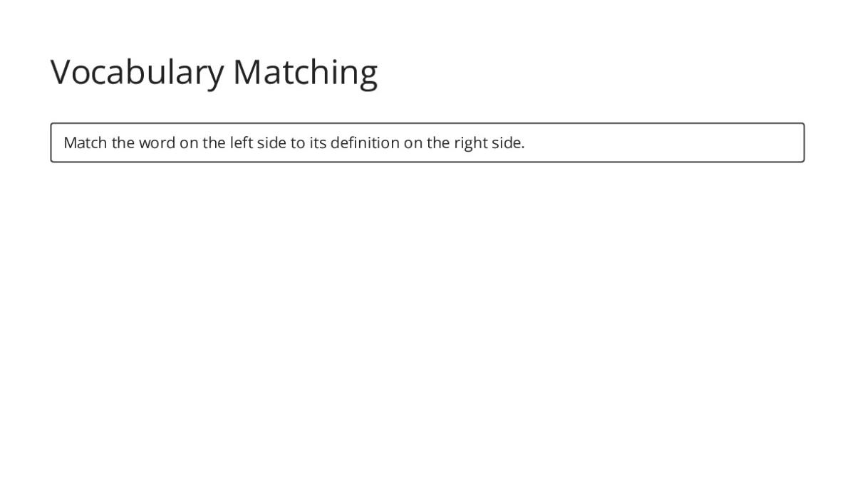 Vocabulary Matching - My Worksheet Maker: Create Your Own Worksheets