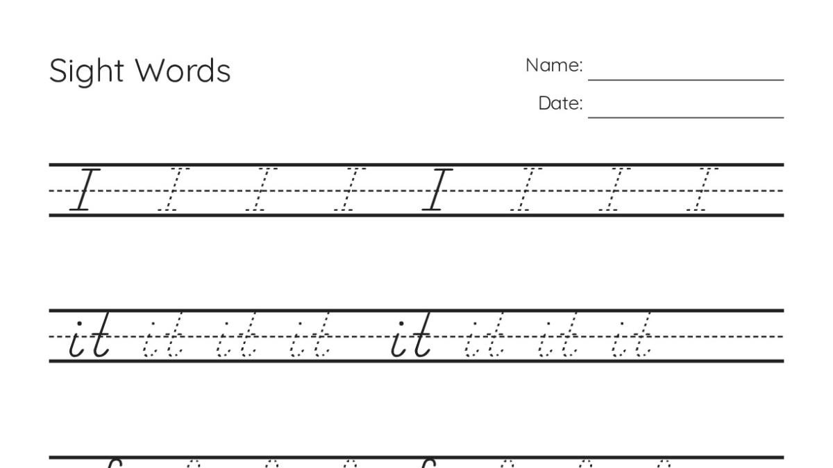 Sight Words - My Worksheet Maker: Create Your Own Worksheets