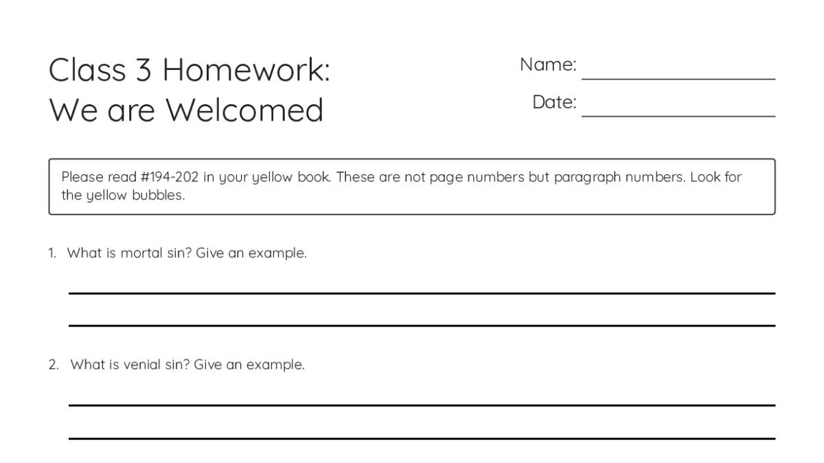 Class 3 Homework: We are Welcomed - My Worksheet Maker: Create Your Own ...