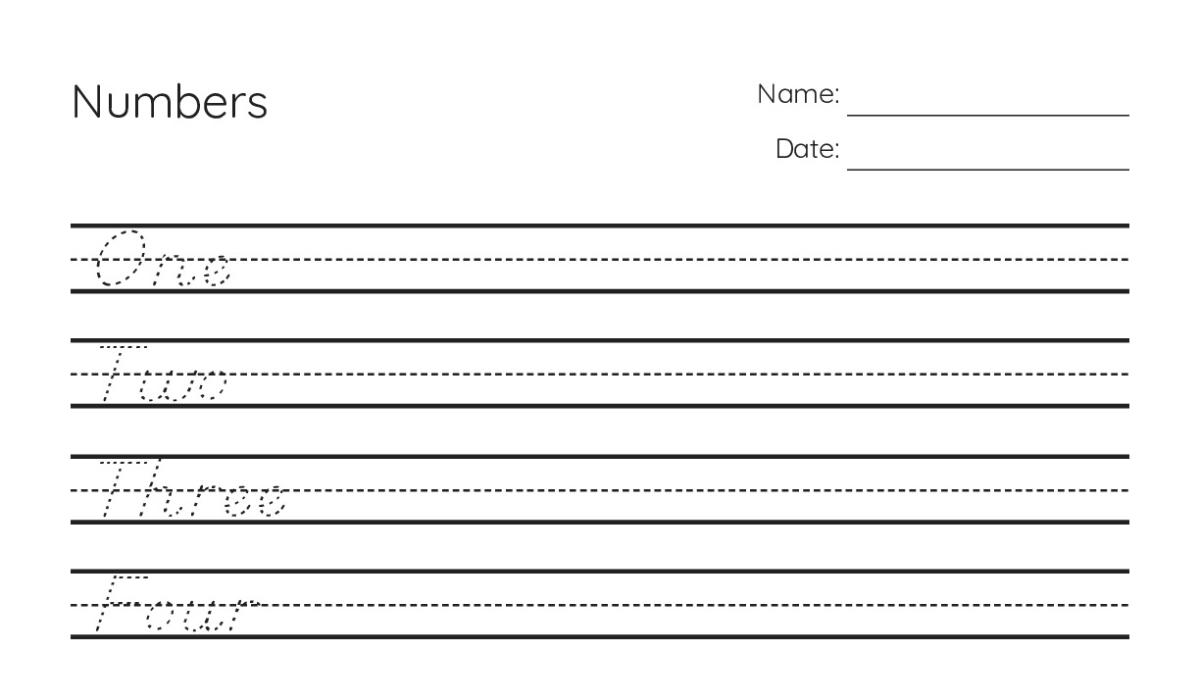Numbers - My Worksheet Maker: Create Your Own Worksheets