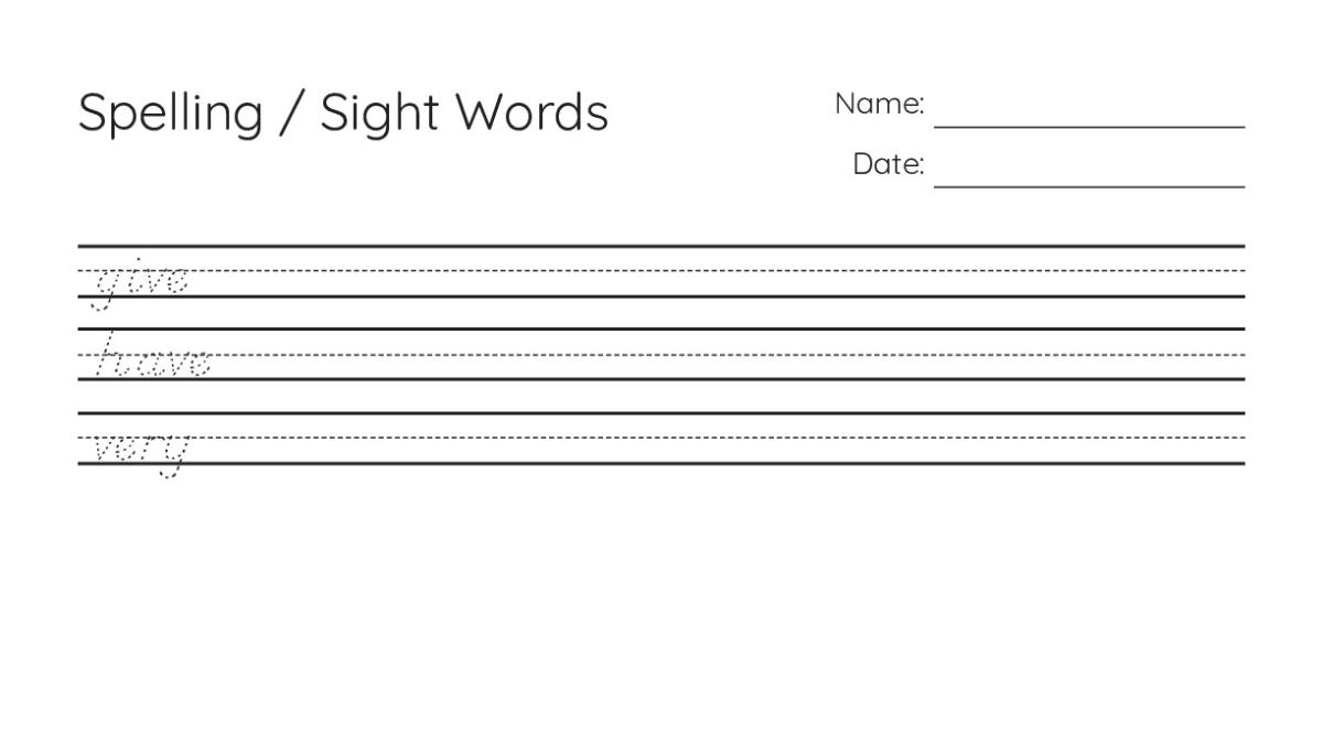 Spelling / Sight Words - My Worksheet Maker: Create Your Own Worksheets