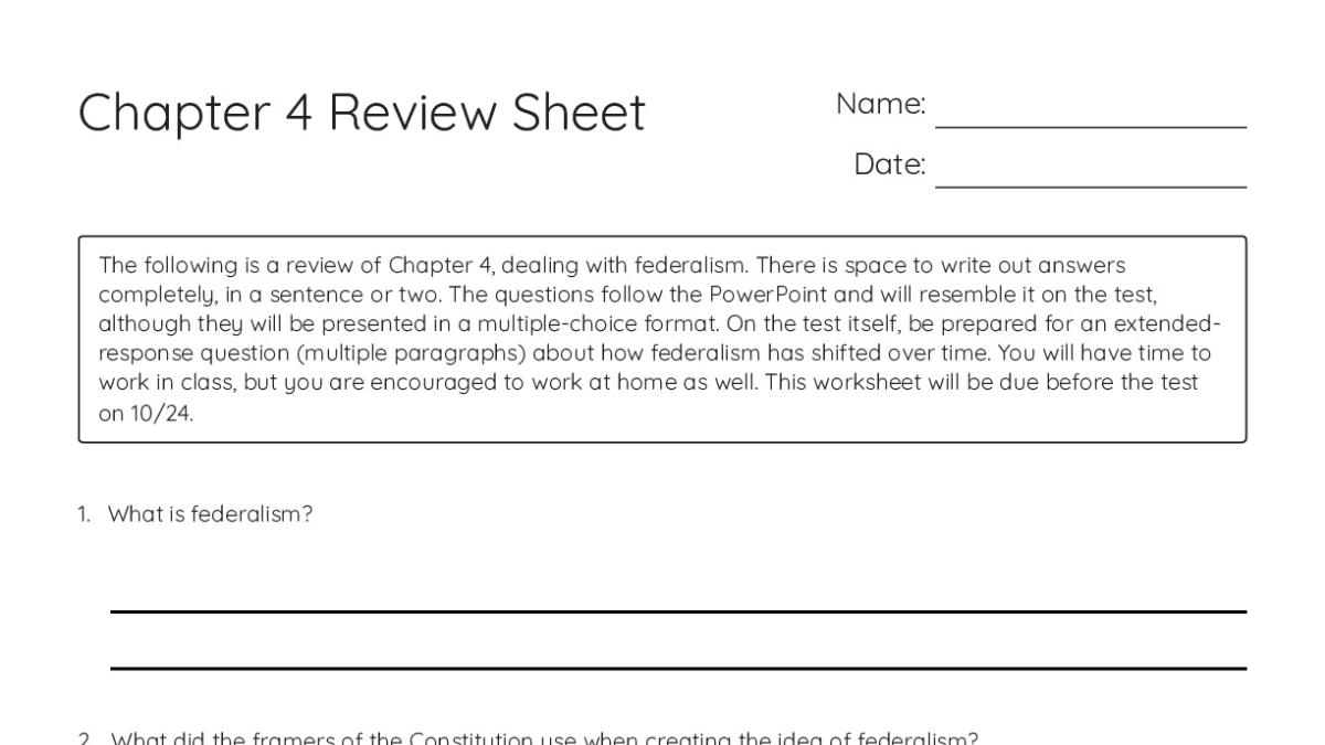Chapter 4 Review Sheet - My Worksheet Maker: Create Your Own Worksheets