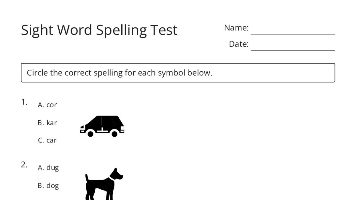 Sight Word Spelling Test - My Worksheet Maker: Create Your Own Worksheets