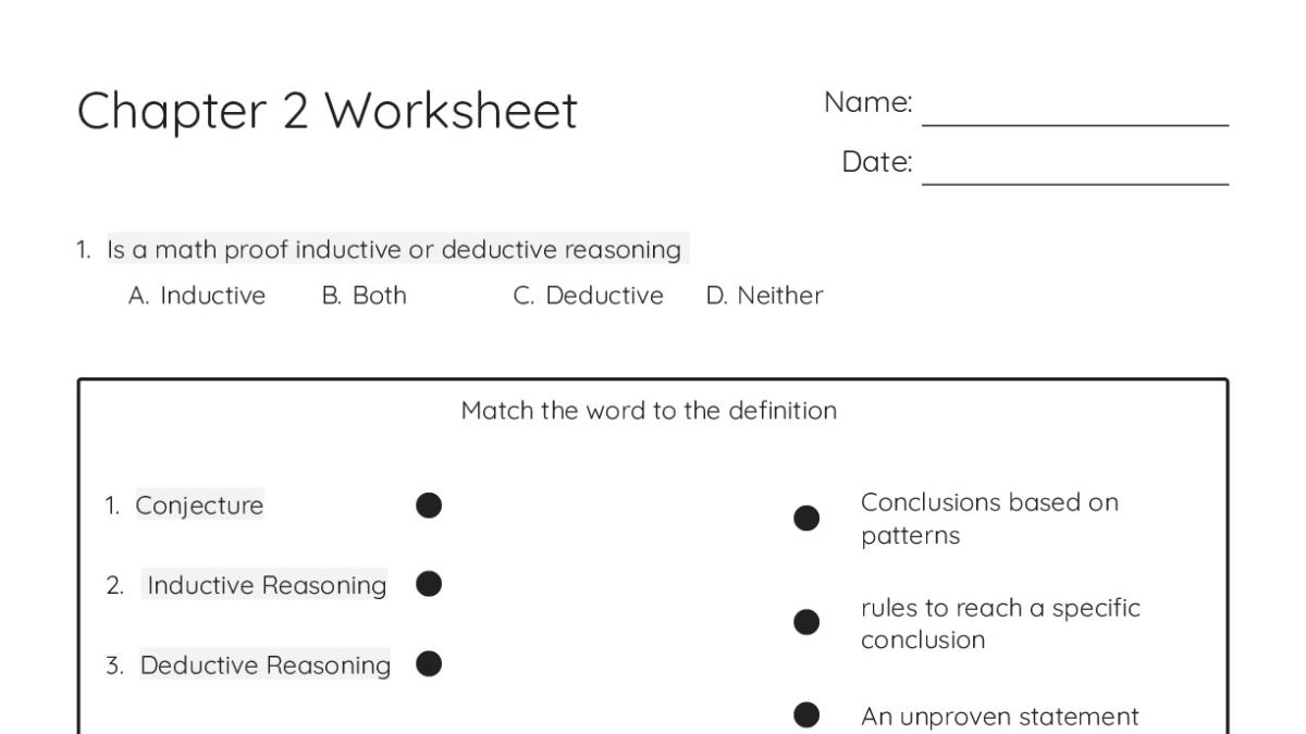 Chapter 2 Worksheet - My Worksheet Maker: Create Your Own Worksheets