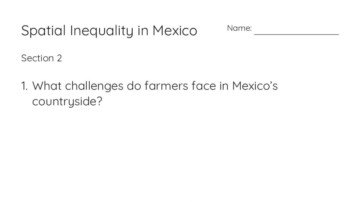 Spatial Inequality in Mexico - My Worksheet Maker: Create Your Own ...
