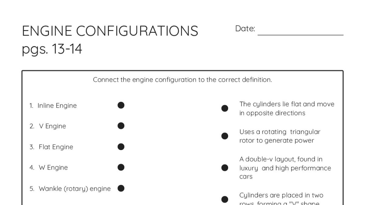 ENGINE CONFIGURATIONS pgs. 13-14 - My Worksheet Maker: Create Your Own ...