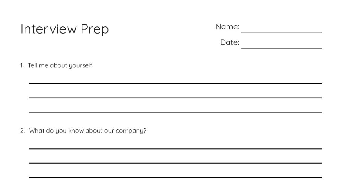 Interview Prep - My Worksheet Maker: Create Your Own Worksheets