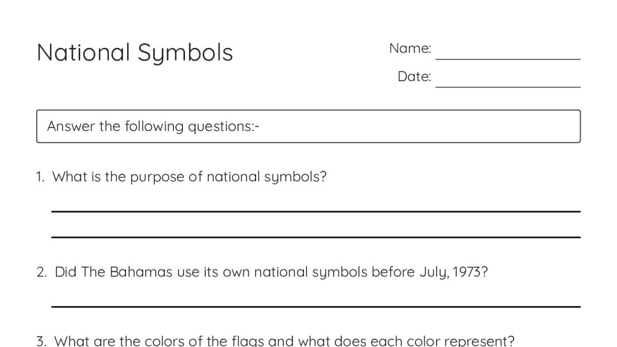 National Symbols - My Worksheet Maker: Create Your Own Worksheets