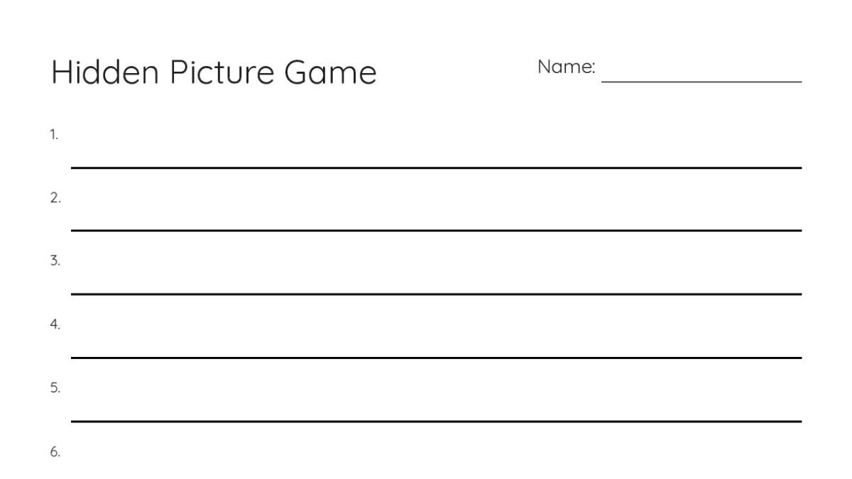 Hidden Picture Game - My Worksheet Maker: Create Your Own Worksheets