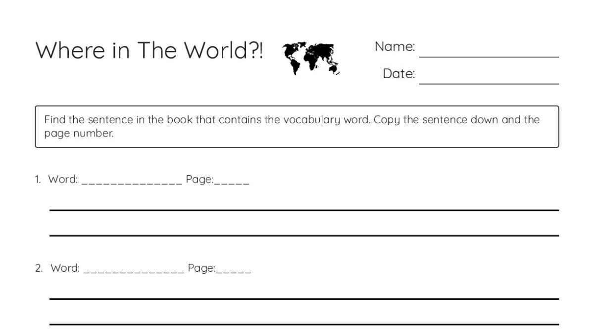 Where in The World?! - My Worksheet Maker: Create Your Own Worksheets