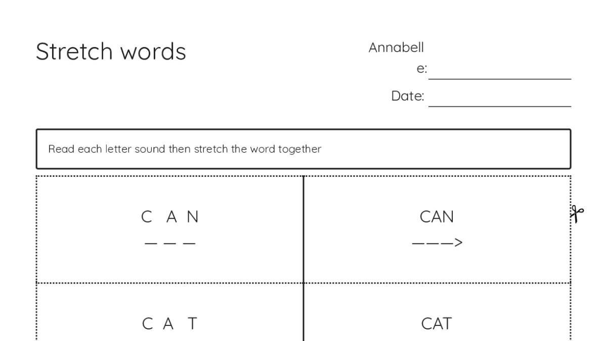 Stretch words - My Flashcard Maker: Create Your Own Flashcards