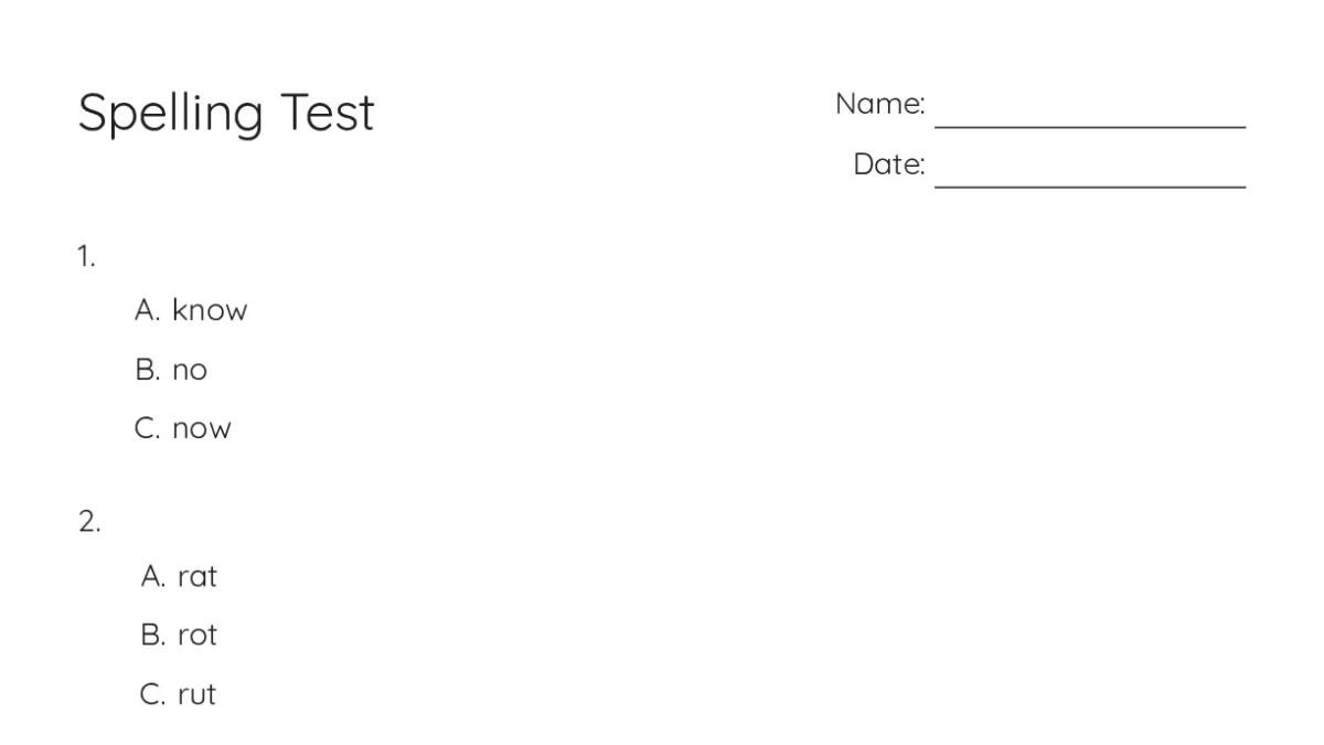 Spelling Test - My Worksheet Maker: Create Your Own Worksheets