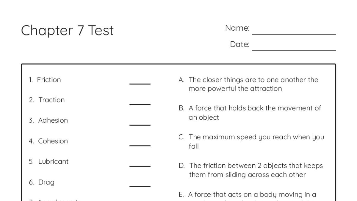 Chapter 7 Test - My Worksheet Maker: Create Your Own Worksheets