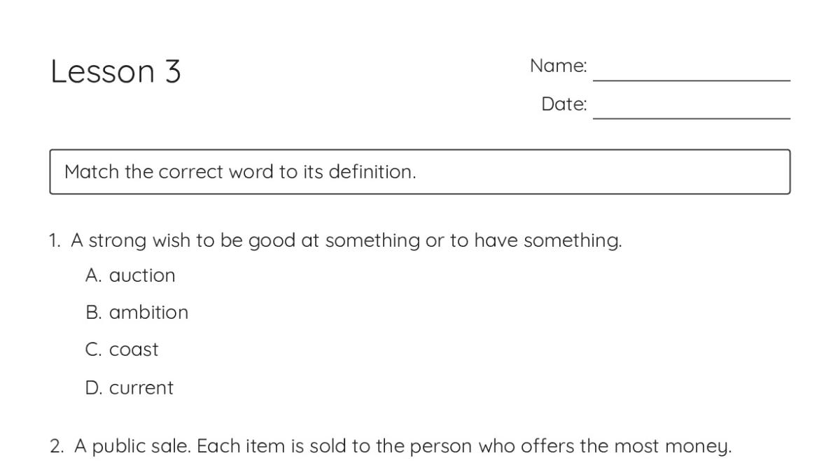 Lesson 3 - My Worksheet Maker: Create Your Own Worksheets
