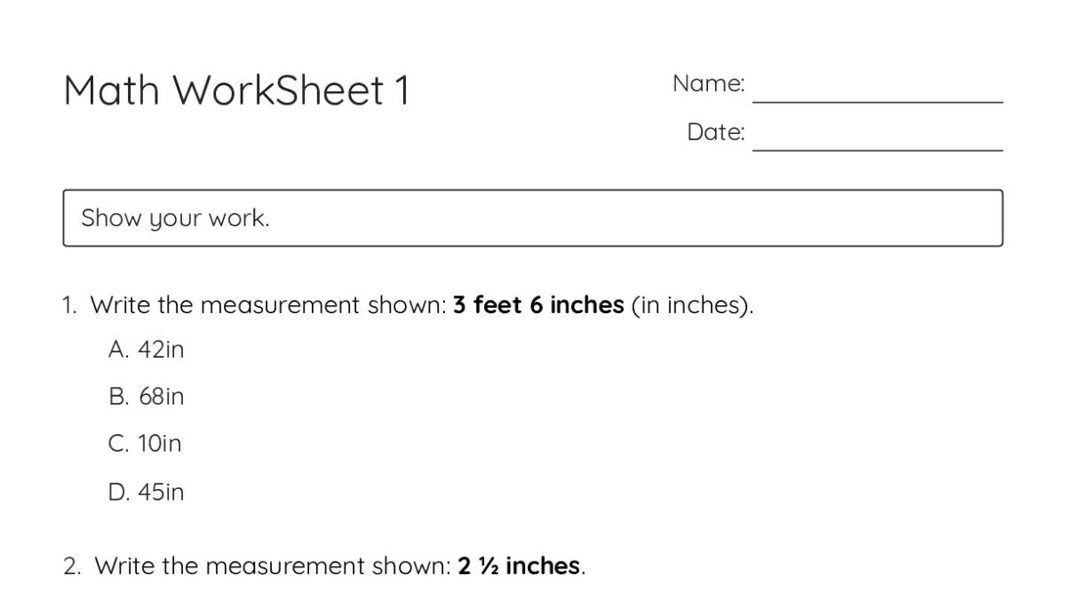 Math WorkSheet 1 - My Worksheet Maker: Create Your Own Worksheets