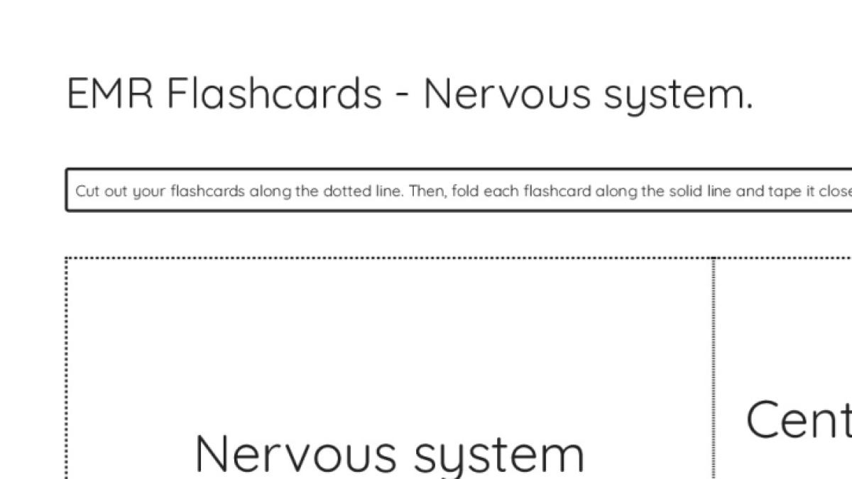 EMR Flashcards - Nervous system. - My Flashcard Maker: Create Your Own ...