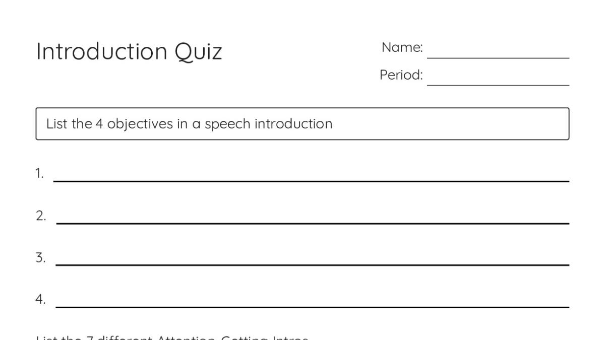Trivia Intro Introduction Quiz - My Worksheet Maker: Create Your Own Worksheets