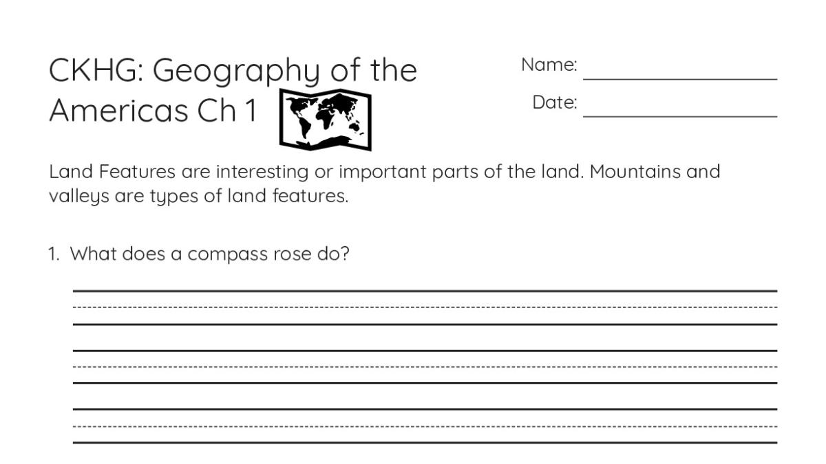 CKHG: Geography of the Americas Ch 1 - My Worksheet Maker: Create Your ...