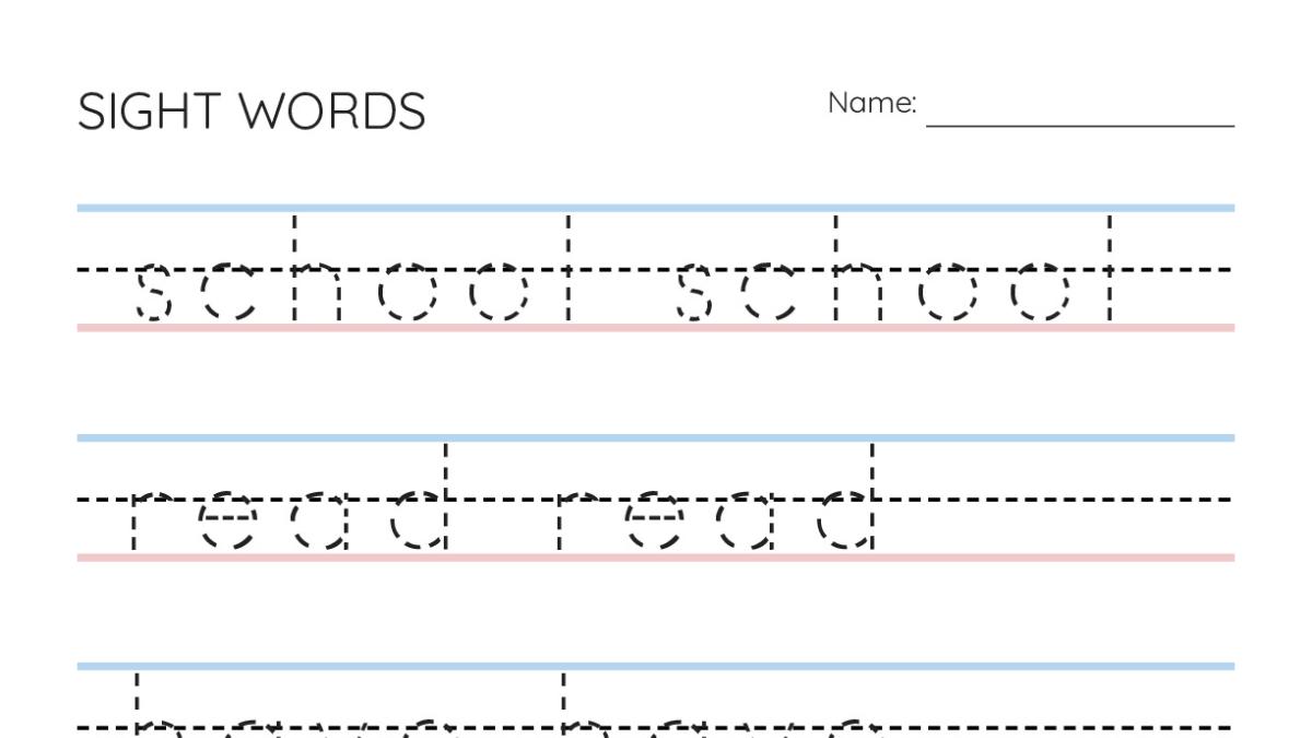 SIGHT WORDS - My Worksheet Maker: Create Your Own Worksheets
