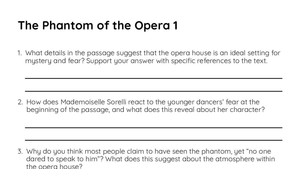 The Phantom of the Opera 1 - My Worksheet Maker: Create Your Own Worksheets