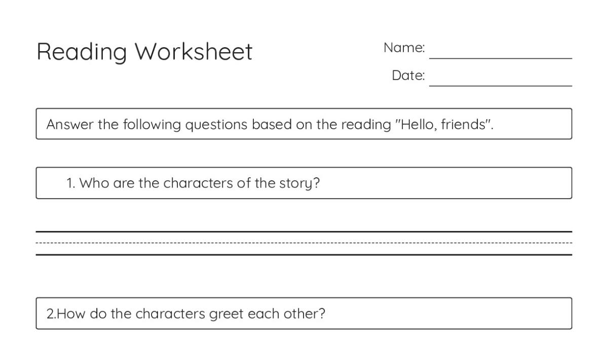 Reading Worksheet - My Worksheet Maker: Create Your Own Worksheets
