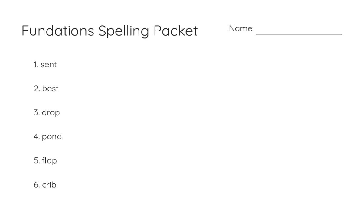 Fundations Spelling Packet - My Worksheet Maker: Create Your Own Worksheets