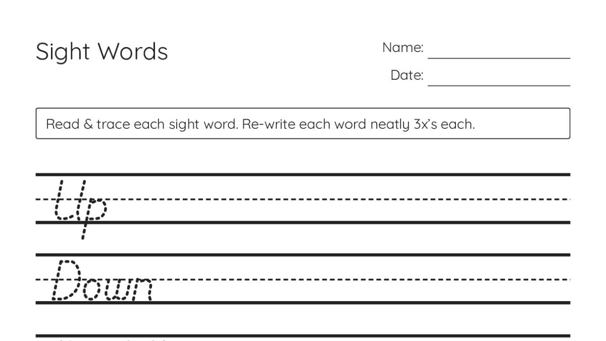 Sight Words - My Worksheet Maker: Create Your Own Worksheets