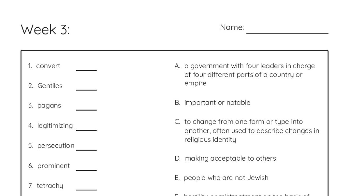 Week 3: - My Worksheet Maker: Create Your Own Worksheets