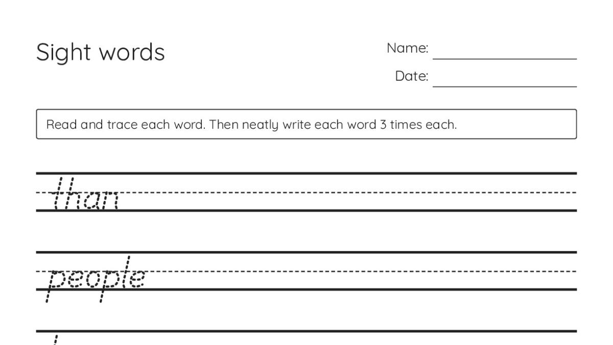 Sight words - My Worksheet Maker: Create Your Own Worksheets