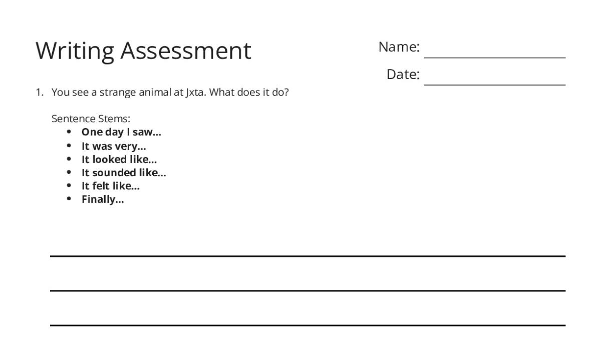 Writing Assessment - My Worksheet Maker: Create Your Own Worksheets
