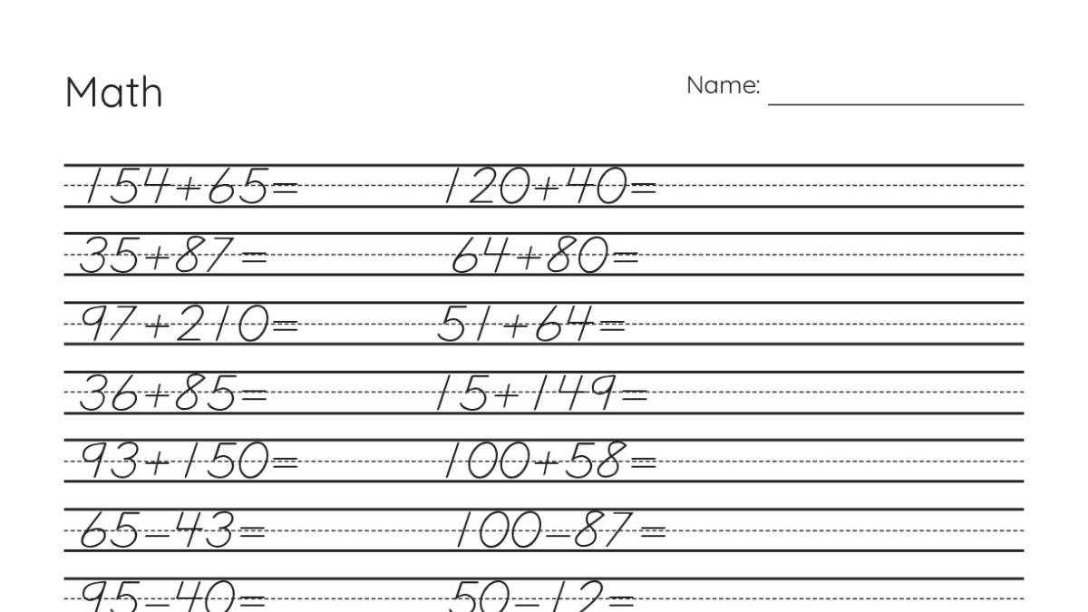 Math - My Worksheet Maker: Create Your Own Worksheets
