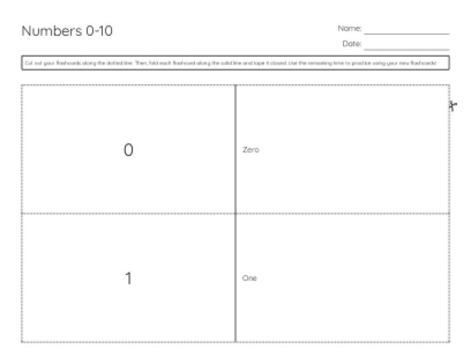 Number Recognition Flashcards 1–10 - Free Printable | BrightSprout