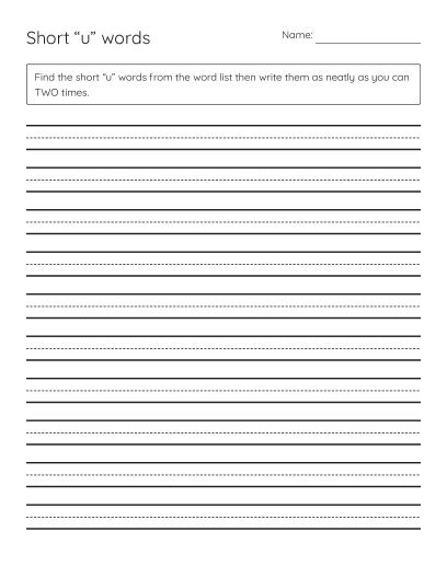Short a Words Handwriting Practice - Free Printable | BrightSprout
