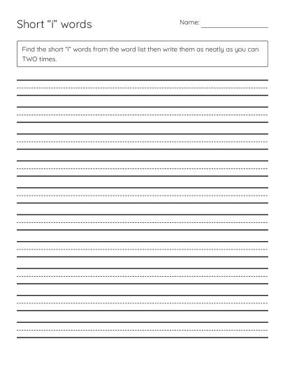 Short a Words Handwriting Practice - Free Printable | BrightSprout