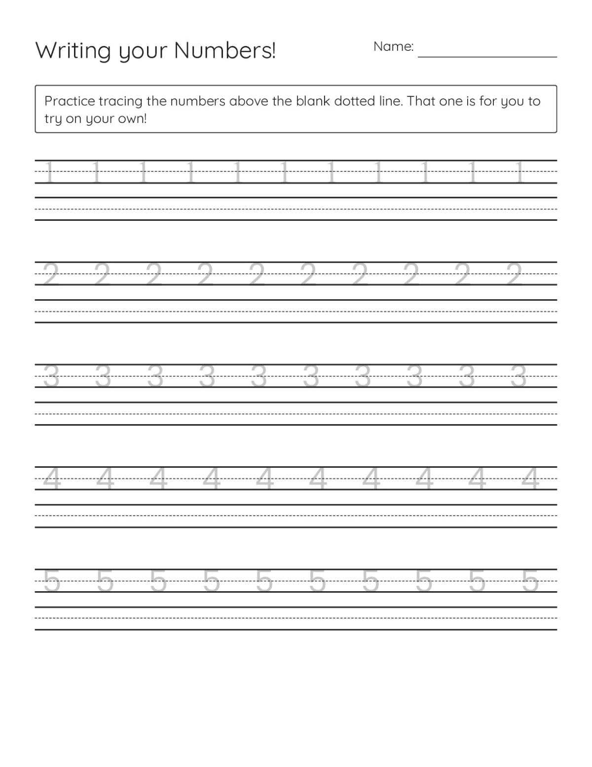 Writing Your Numbers - Free Printable | BrightSprout