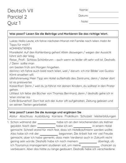 Grammar Quiz: Verb Tenses and Comparative Adjectives - Free Printable ...